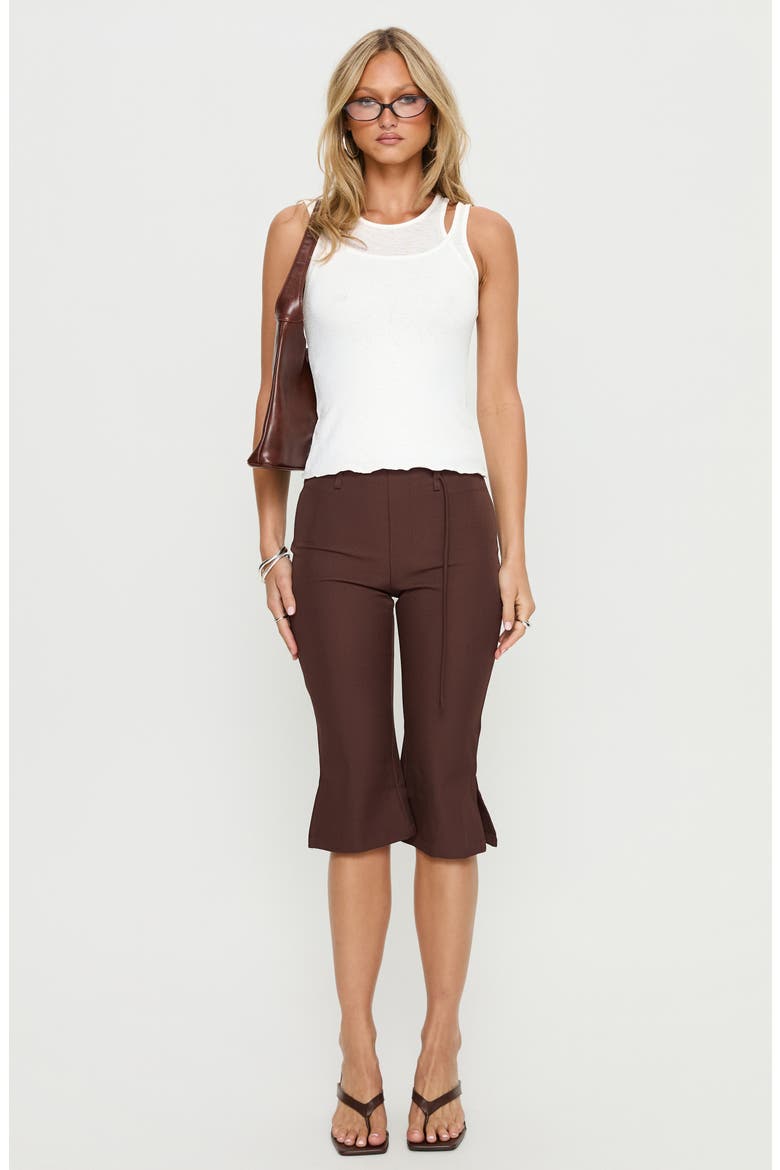 Giorgie Belted Capri Pants, Alternate, color, BROWN