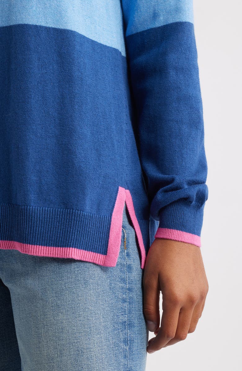 Hatley Olivia Colorblock Tipped Sweater, Alternate, color, Blue