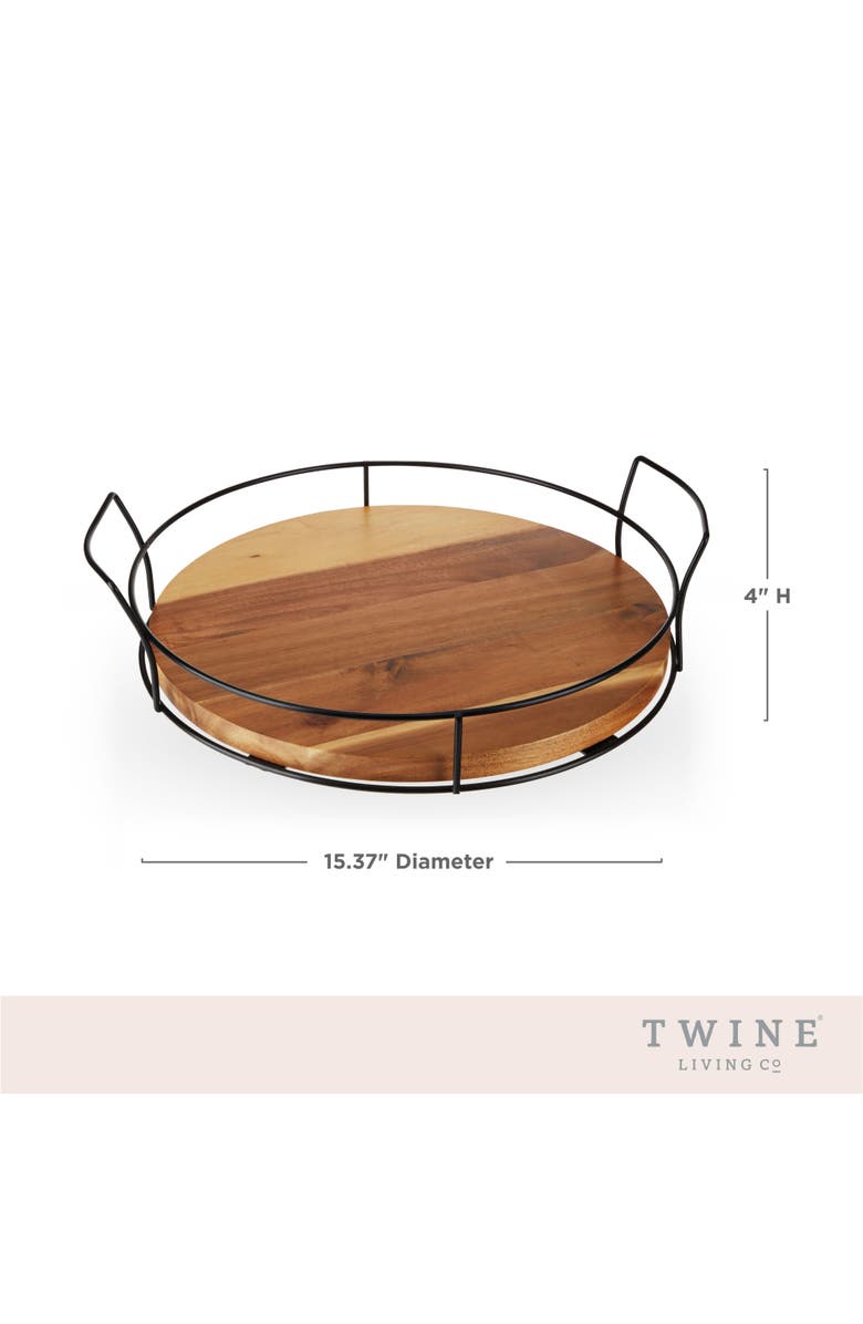 TWINE Modern Manor Acacia Cocktail Tray, Alternate, color, Brown