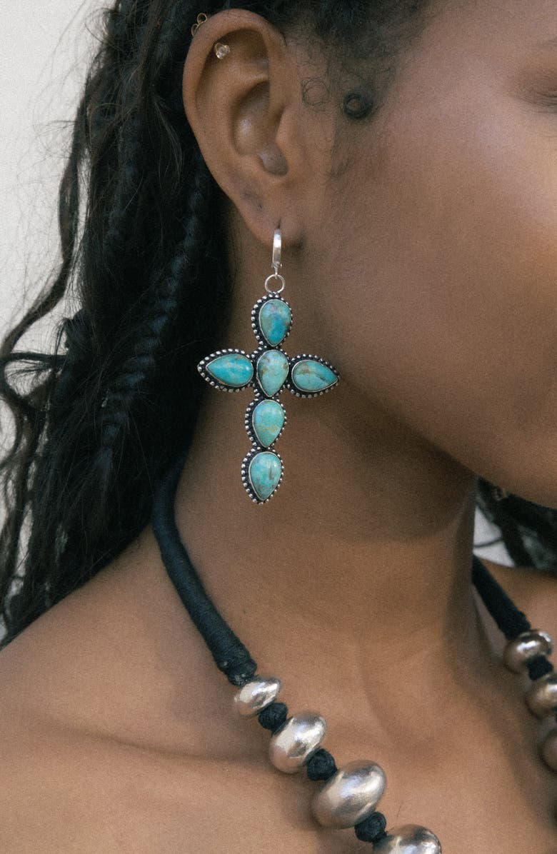 Child of Wild Turquoise Drop Earrings, Alternate, color, 