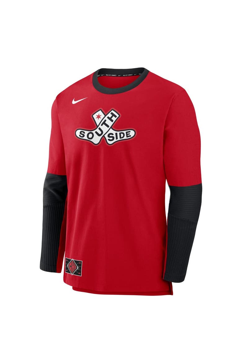 Men's Nike Red/Black Chicago White Sox 2025 City Connect Authentic Collection Lightweight Player Tri-Blend Performance Long Sleeve T-Shirt, Alternate, color, Red