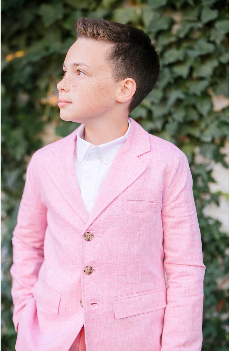 Hope & Henry Boys' Linen Suit Pant, Kids, Alternate, color, Rose Linen