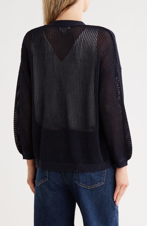 Nordstrom Open Stitch Open Front Cotton Cardigan In Blue