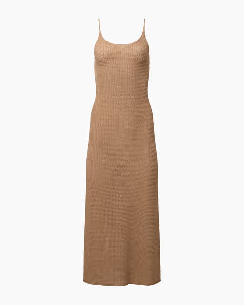 Onia Textured Linen Sweater Scoop Maxi Dress In Tan