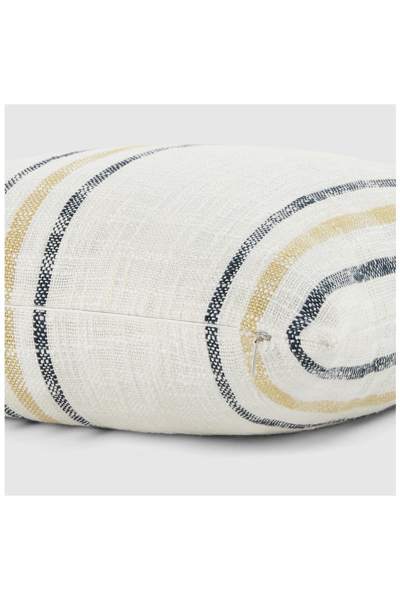 Yarn-Dyed Stripe Cotton Throw Pillow, Alternate, color, MUSTARD