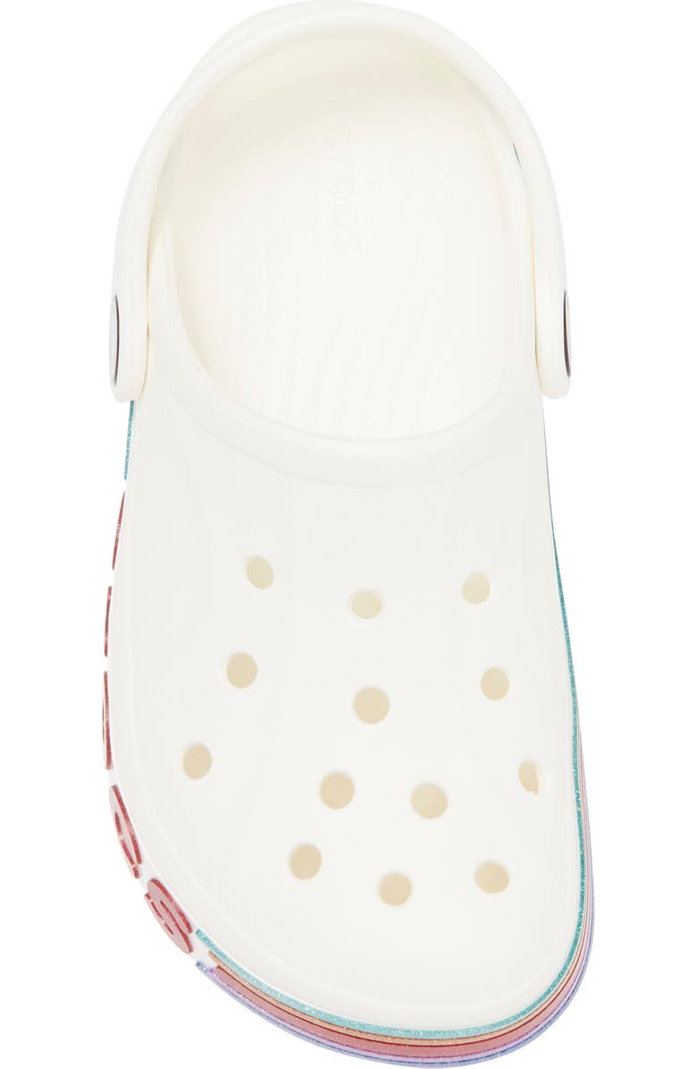 CROCS Kids' Bayaband Rainbow Glitter Clog, Alternate, color,