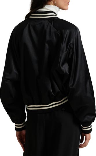 Polo Ralph Lauren Logo Satin Bomber Jacket | Nordstrom