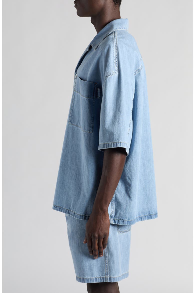 Bleached Denim Camp Shirt, Alternate, color, 4946 LIGHT BLEACH