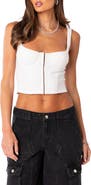 EDIKTED Isadora Rib Corset Crop Top