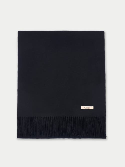 Gobi Mongolian Cashmere Cashmere Twill Shawl In Blue