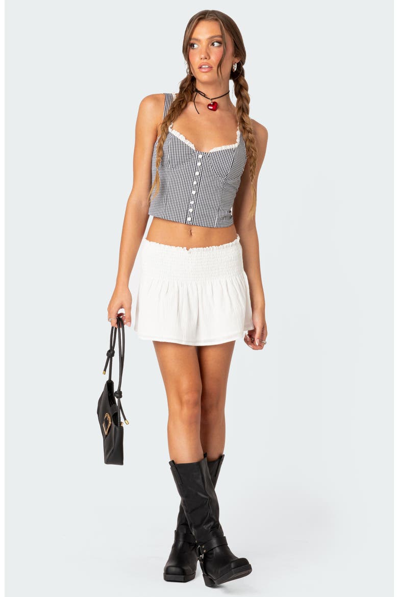 Gingham Bustier Corset Cotton Top, Alternate, color, MIX