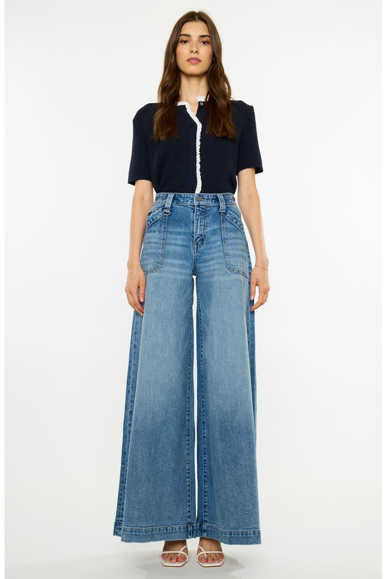 Madelyn High Rise Endless Wide Flare Jeans, Main, color, Medium Dark