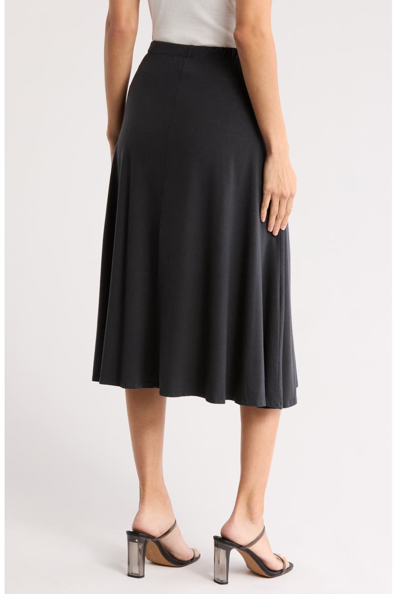 Flared Midi Skirt, Alternate, color, BLACK