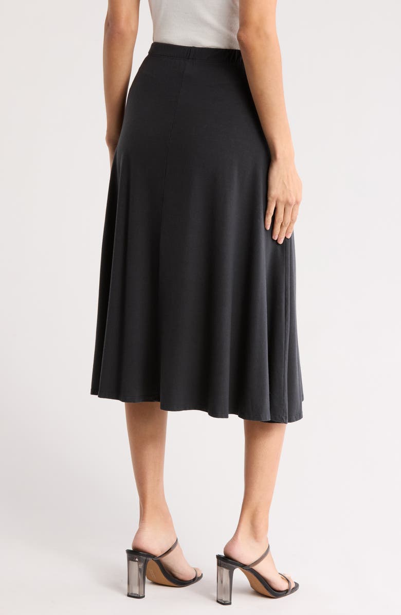 GO COUTURE Flared Midi Skirt, Alternate, color, Black