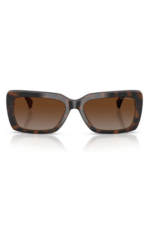 56mm Polarized Rectangular Sunglasses