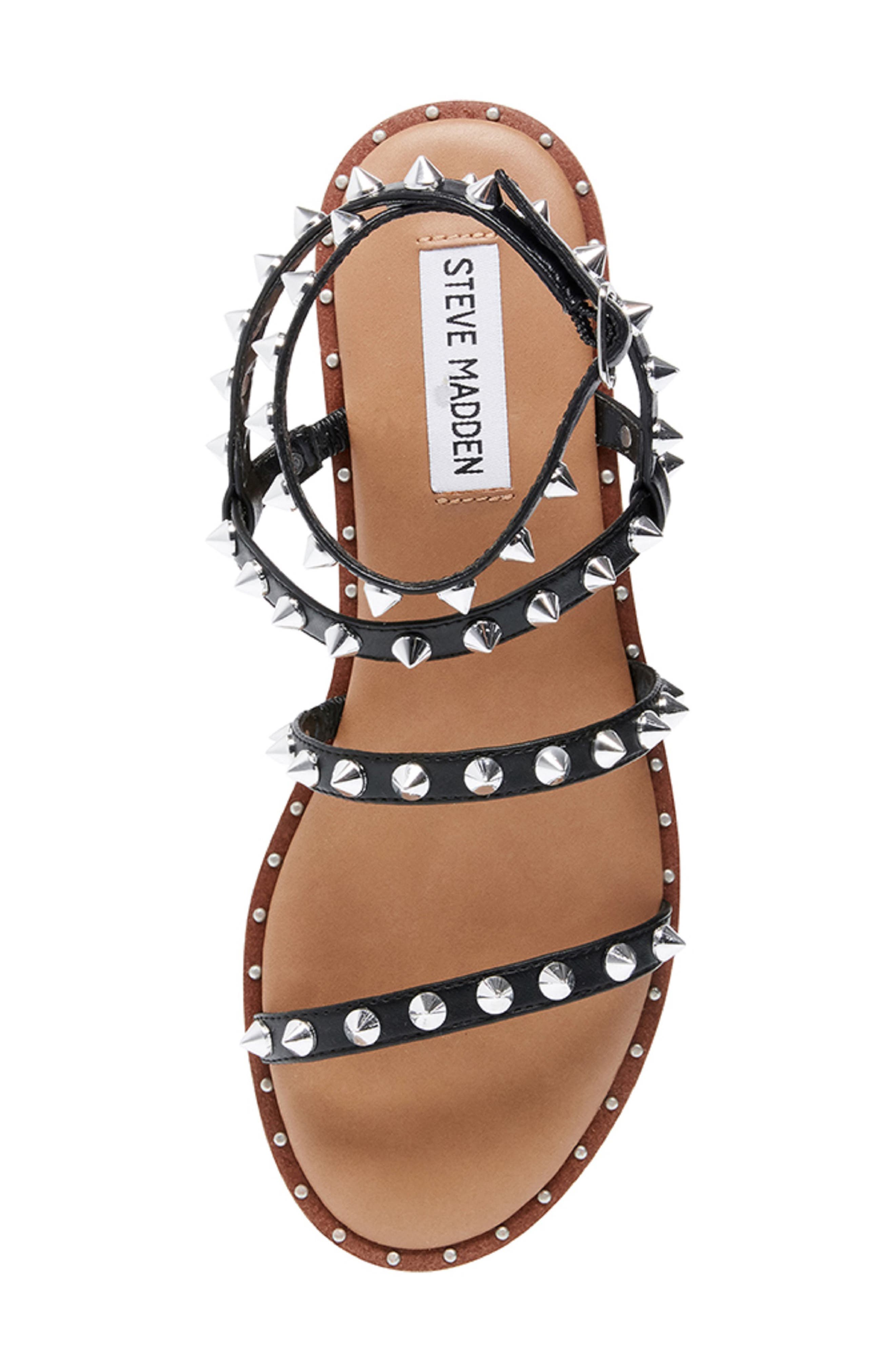 Transport Studded Strappy Sandal (Nordstrom Exclusive), Alternate, color, BLACK