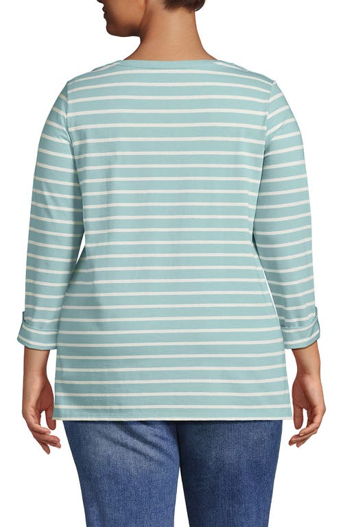 LANDS' END LANDS' END SUPIMA COTTON ADJUSTABLE 3/4 SLEEVE BOATNECK TUNIC 