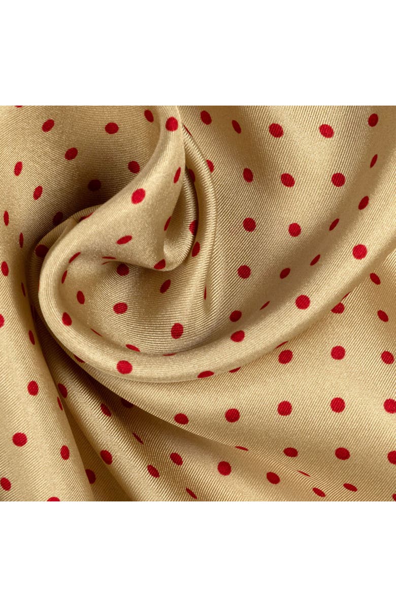 Lauren Ralph Lauren Polka Dot Square Silk Scarf, Alternate, color, Birch Tan