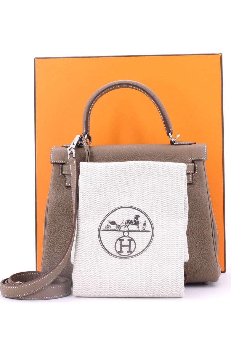 Pre-Owned Hermes Kelly Handbag Grey Togo with Palladium Hardware 25, Alternate, color,