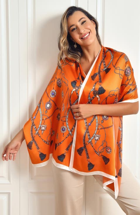 Silk Printed Rectangular Long Stole Scarf