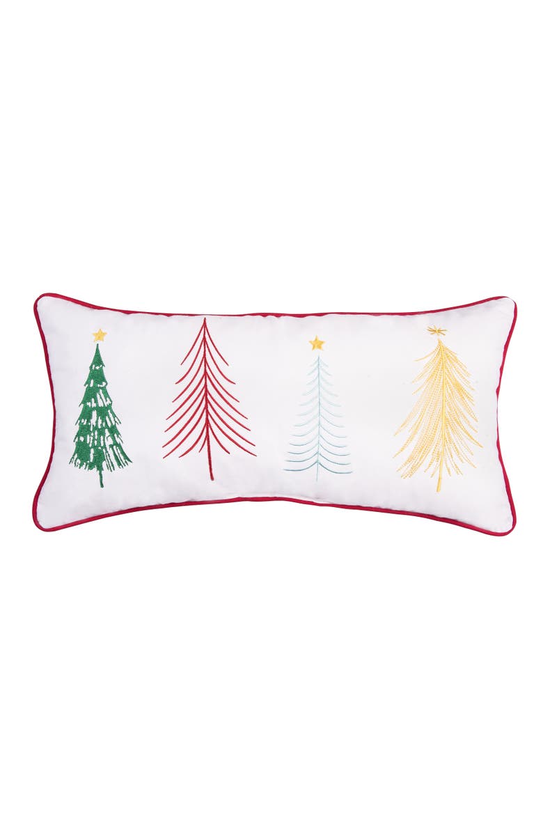 Colorful Trees Throw Pillow, 12" x 24", Main, color, Red