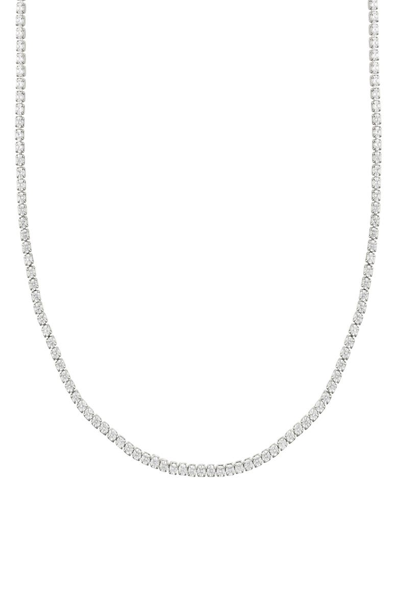 CZ Tennis Necklace, Alternate, color, SILVER