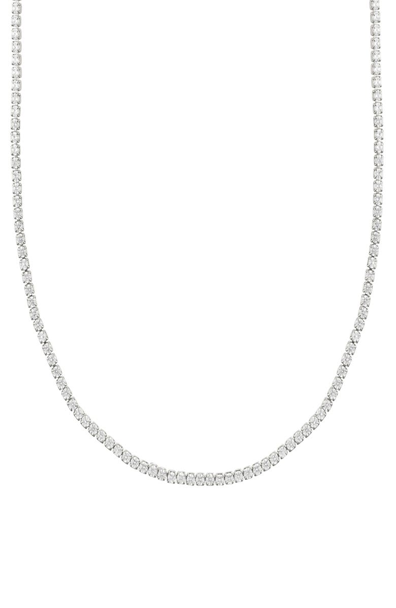 Adornia CZ Tennis Necklace, Alternate, color, Silver