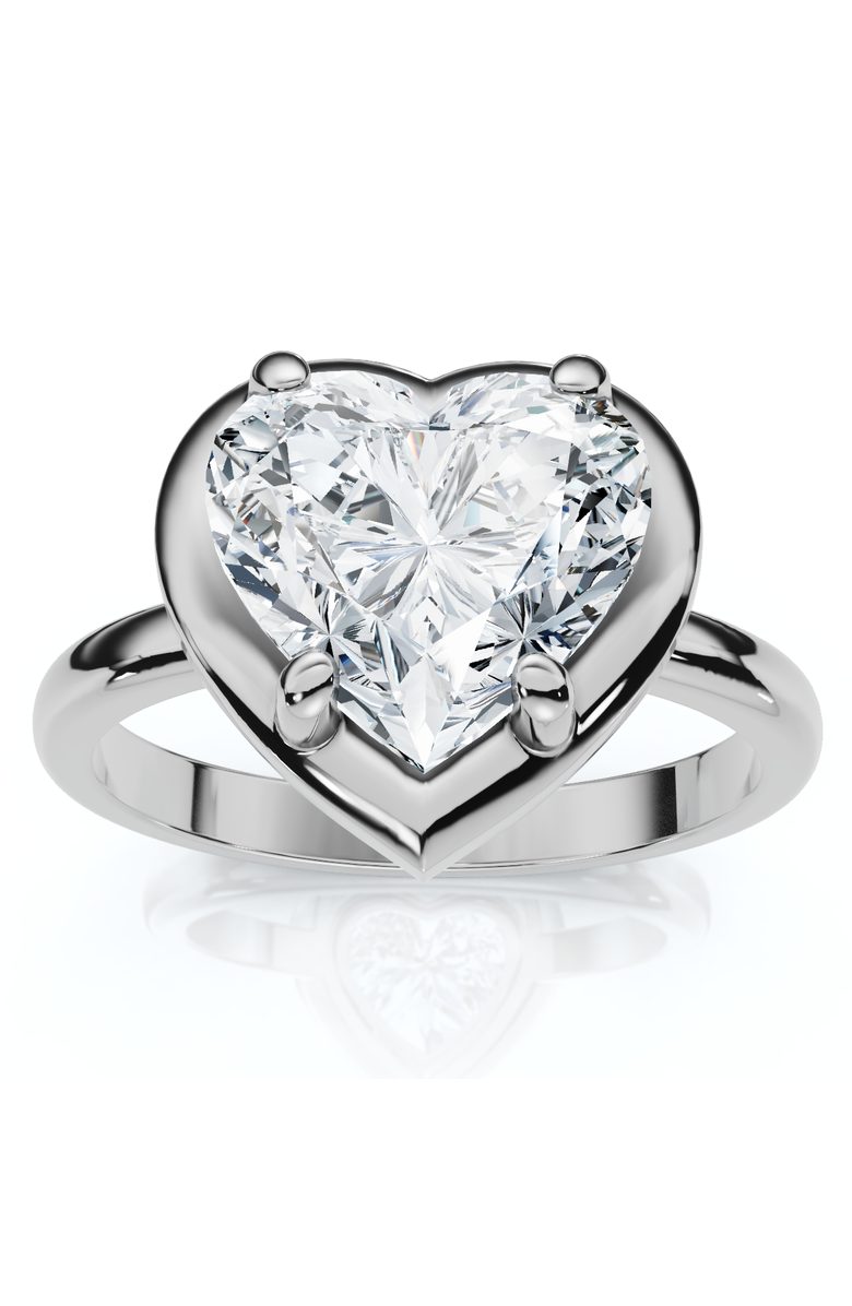 Bliss Diamond Certified 2 1/2Ct Heart Diamond Button Engagement Ring 14k Gold or Pt Lab Grown, Main, color, 14K White Gold