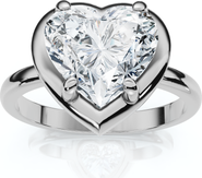 Bliss Diamond Certified 2 1/2Ct Heart Diamond Button Engagement Ring 14k Gold or Pt Lab Grown