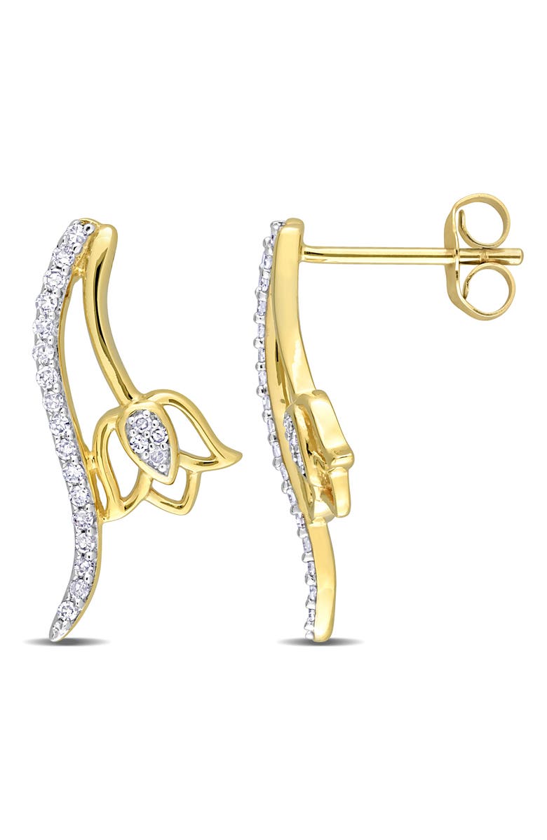 DELMAR Diamond Floral Stud Earrings - 0.19ct., Main, color, Gold