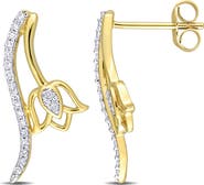 DELMAR Diamond Floral Stud Earrings - 0.19ct.