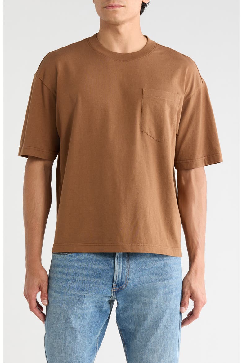 Boxy Short Sleeve Pocket T-Shirt, Main, color, BROWN PARTRIDGE