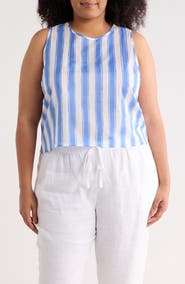 Renee C Striped Cotton Shell