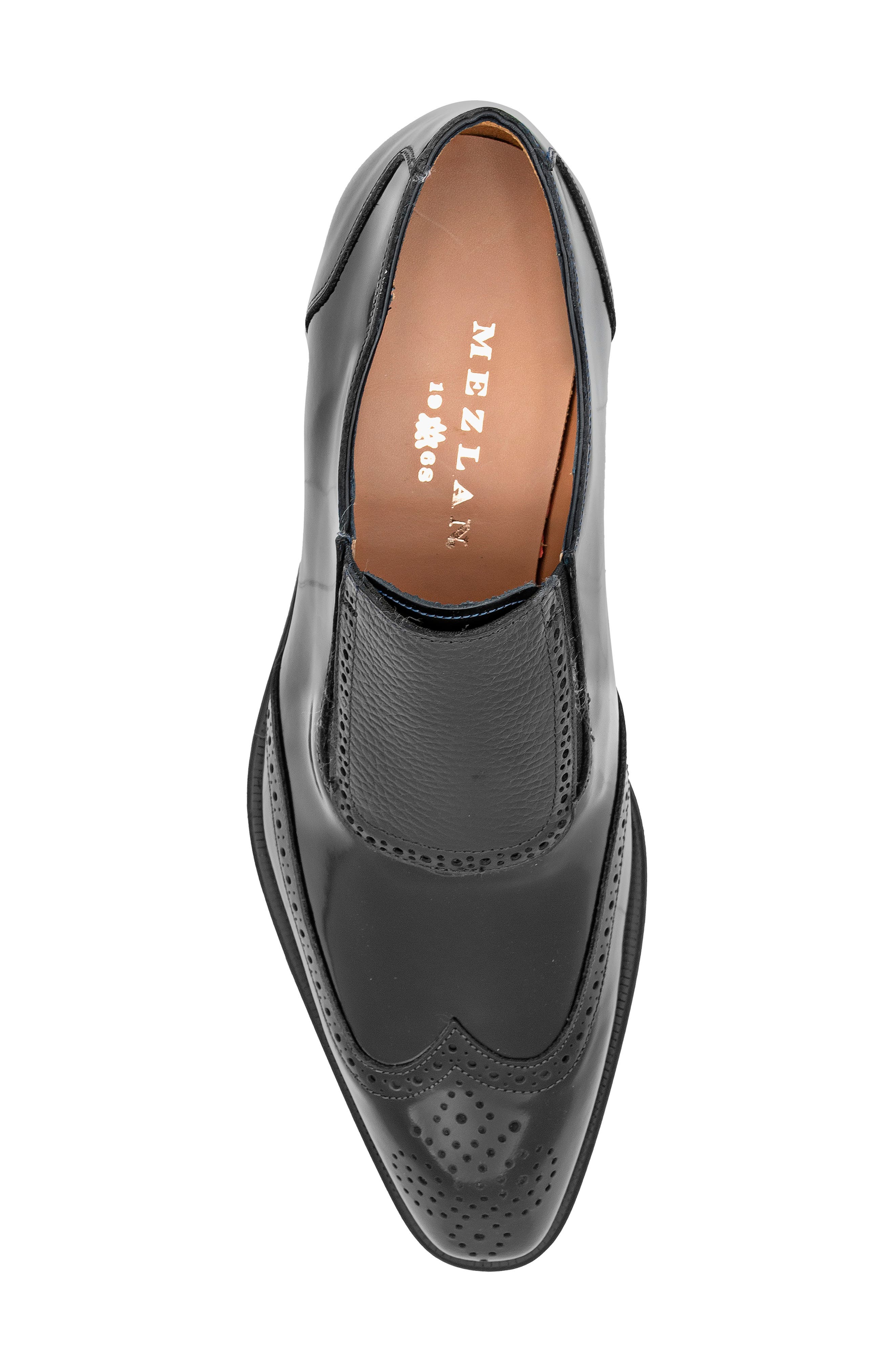 Wingtip Slip-On Shoe, Alternate, color, BLACK