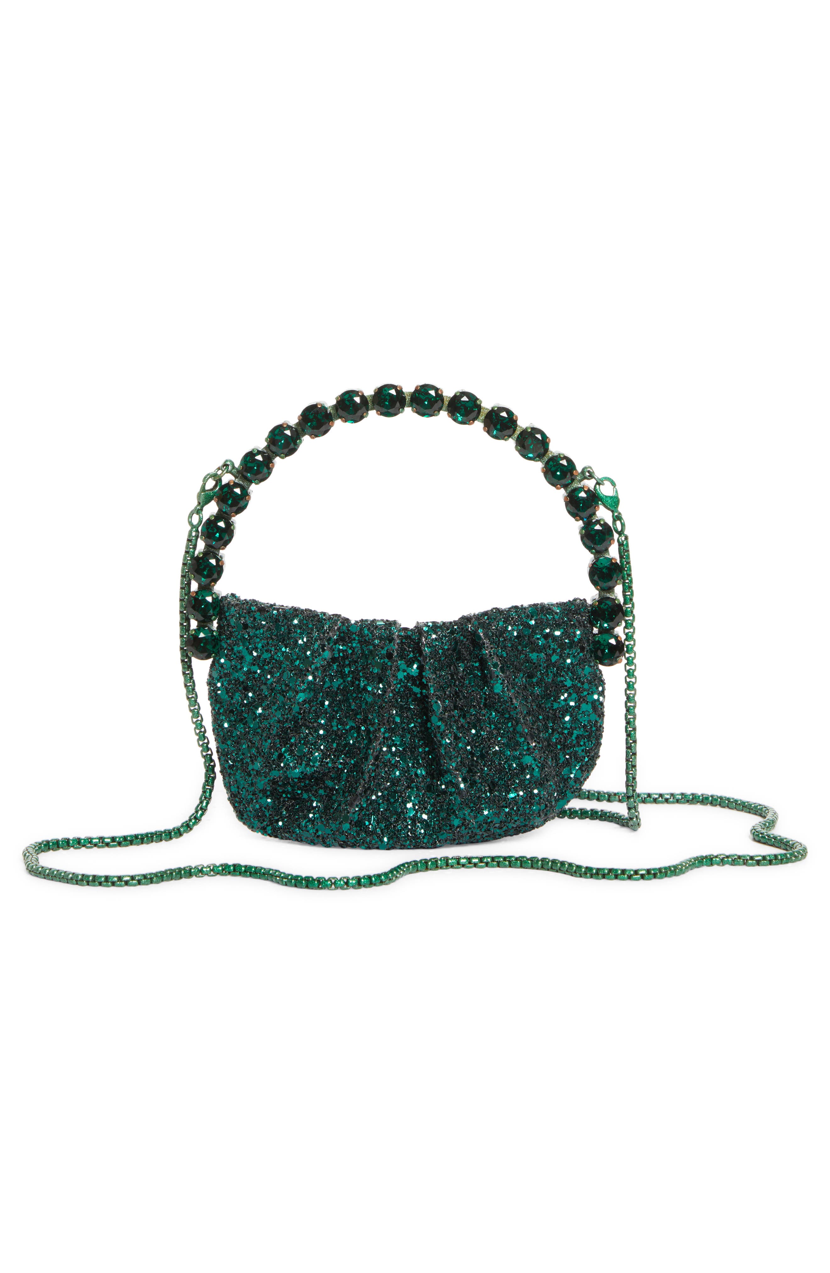 L’alingi Micro Eternity Glitter Satin Crystal Top Handle Bag, Alternate, color, 