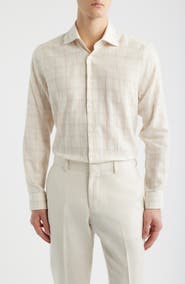 Jack Victor Edgemont Plaid Cotton & Linen Button-Up Shirt