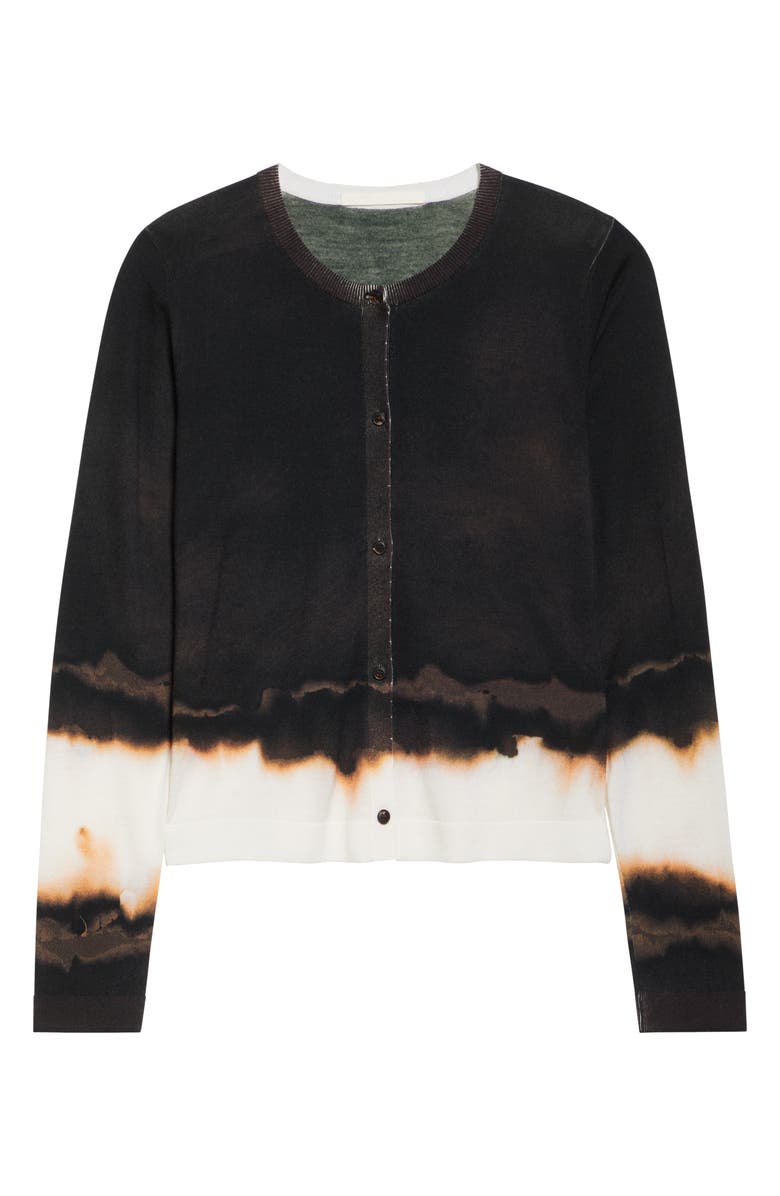 Jason Wu Collection Burned Stripe Merino Wool Cardigan, Alternate, color, Brown/ Calico