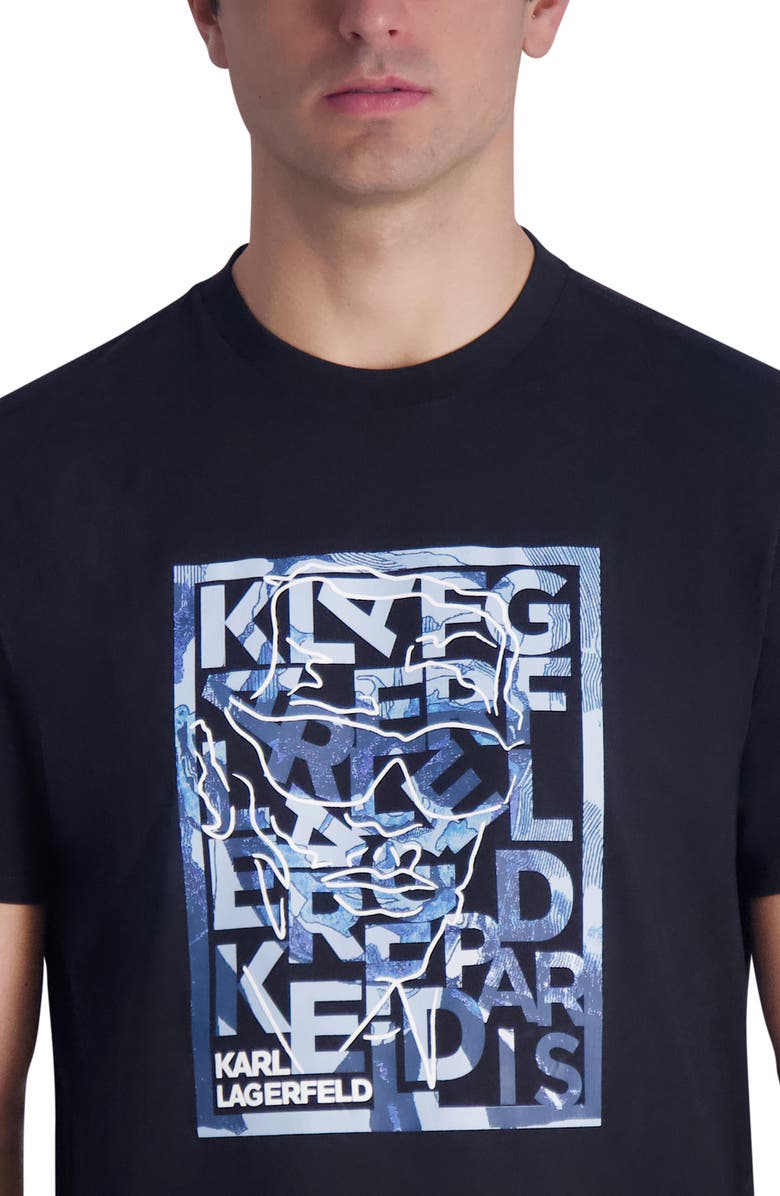 KARL LAGERFELD PARIS Square Sketch Graphic T-Shirt, Alternate, color, 