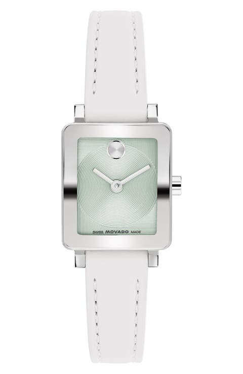 Mini Bold Evolution 2.0 Tank Leather Strap Watch, 20mm x 23mm