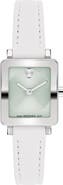 Movado Mini Bold Evolution 2.0 Tank Leather Strap Watch, 20mm x 23mm