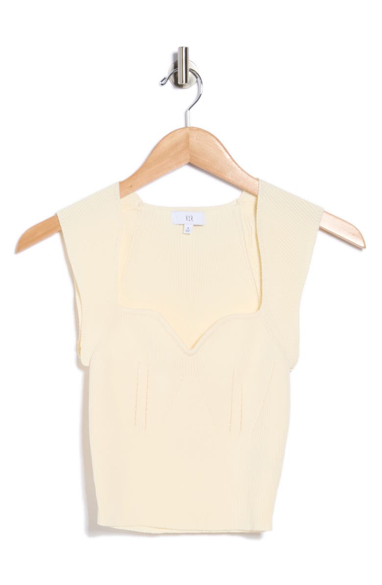 NSR Sweetheart Sleeveless Sweater Top, Alternate, color, Ivory