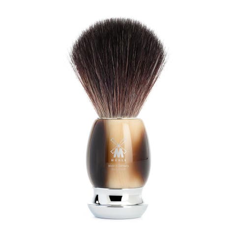Vivo Brown Horn Black Fiber Shaving Brush