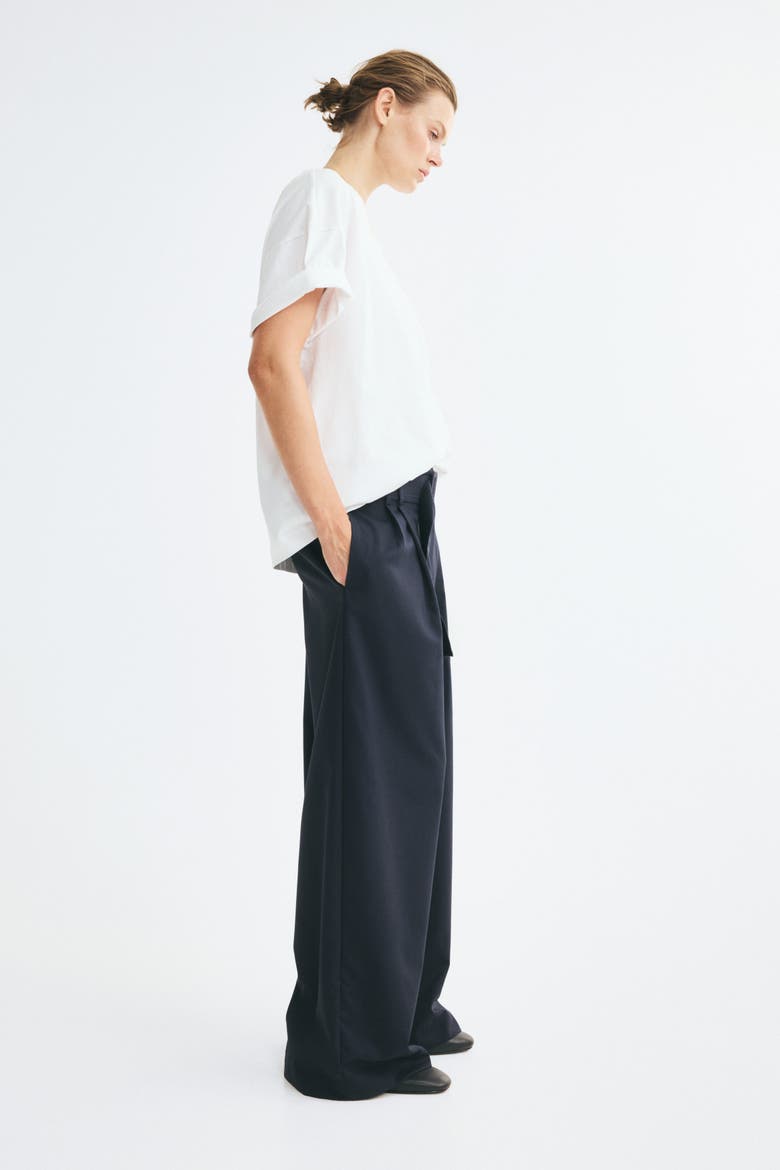 Dress Pants With Belt, Alternate, color, Navy blue