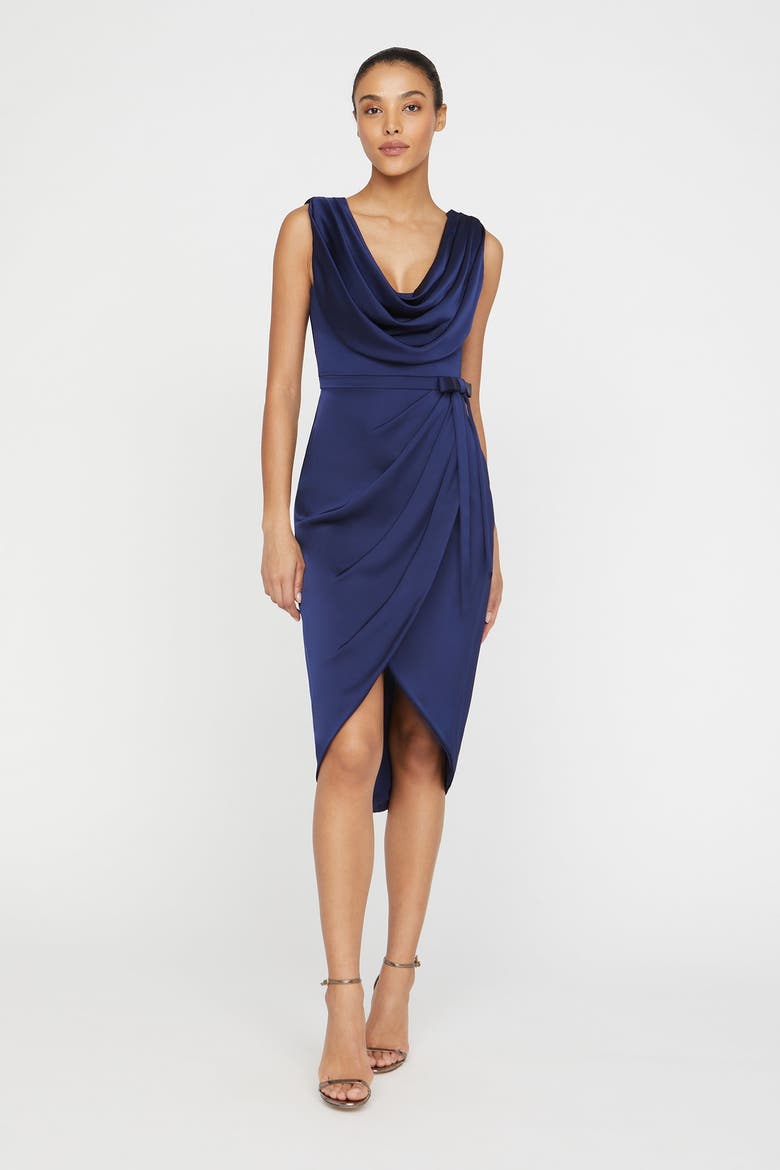 Stephanie Wrap Dress, Alternate, color, Nautical Navy