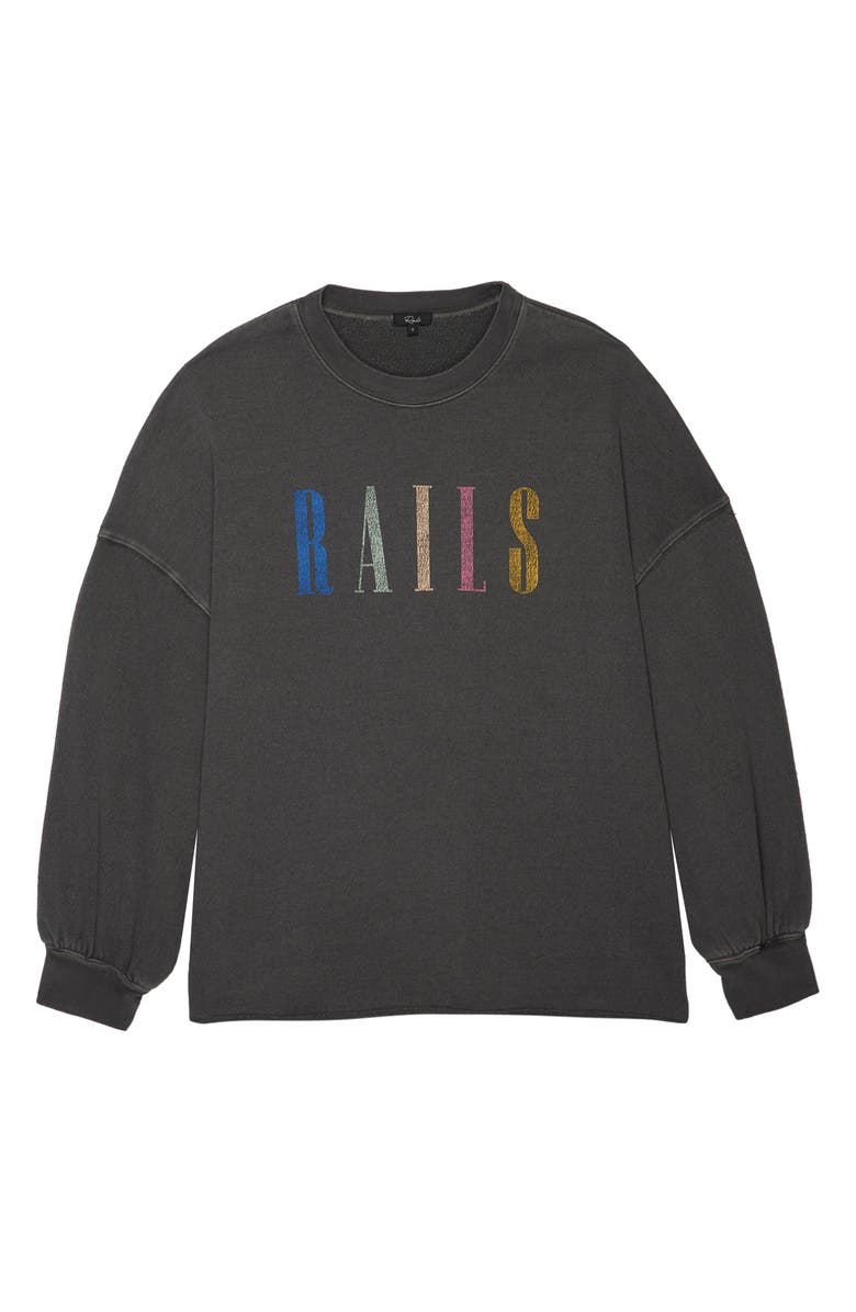 Rails Signature Sweatshirt, Alternate, color, Vintage Black Rails