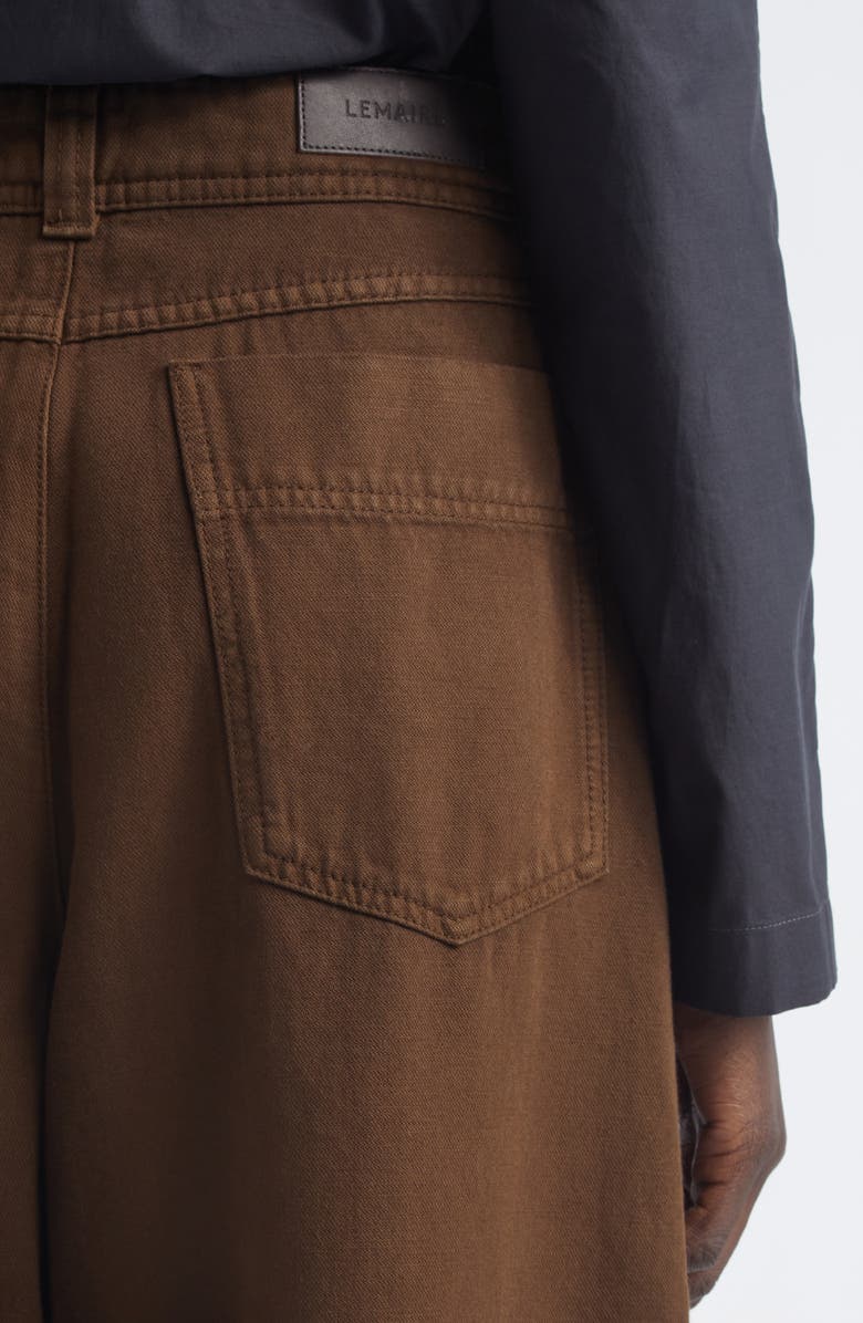 Lemaire High Waist Cotton Twill Wide Leg Pants, Alternate, color, Cacao