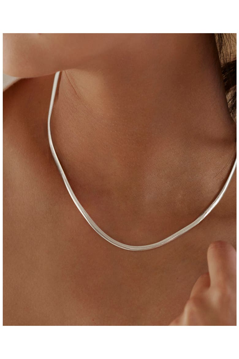 Snake Chain Necklace, Alternate, color, STERLING SILVER