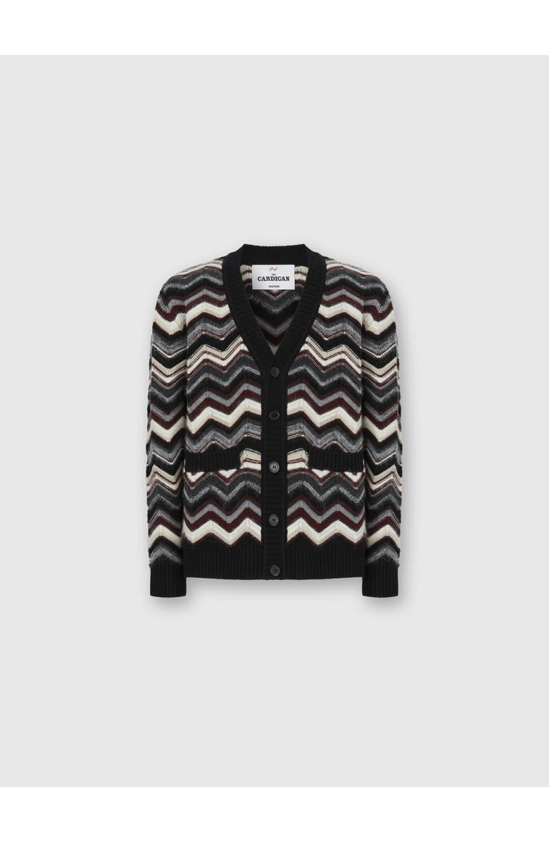 Missoni The Cardigan In Wool And Alpaca With Zigzag, Main, color, Grey
Burgundy