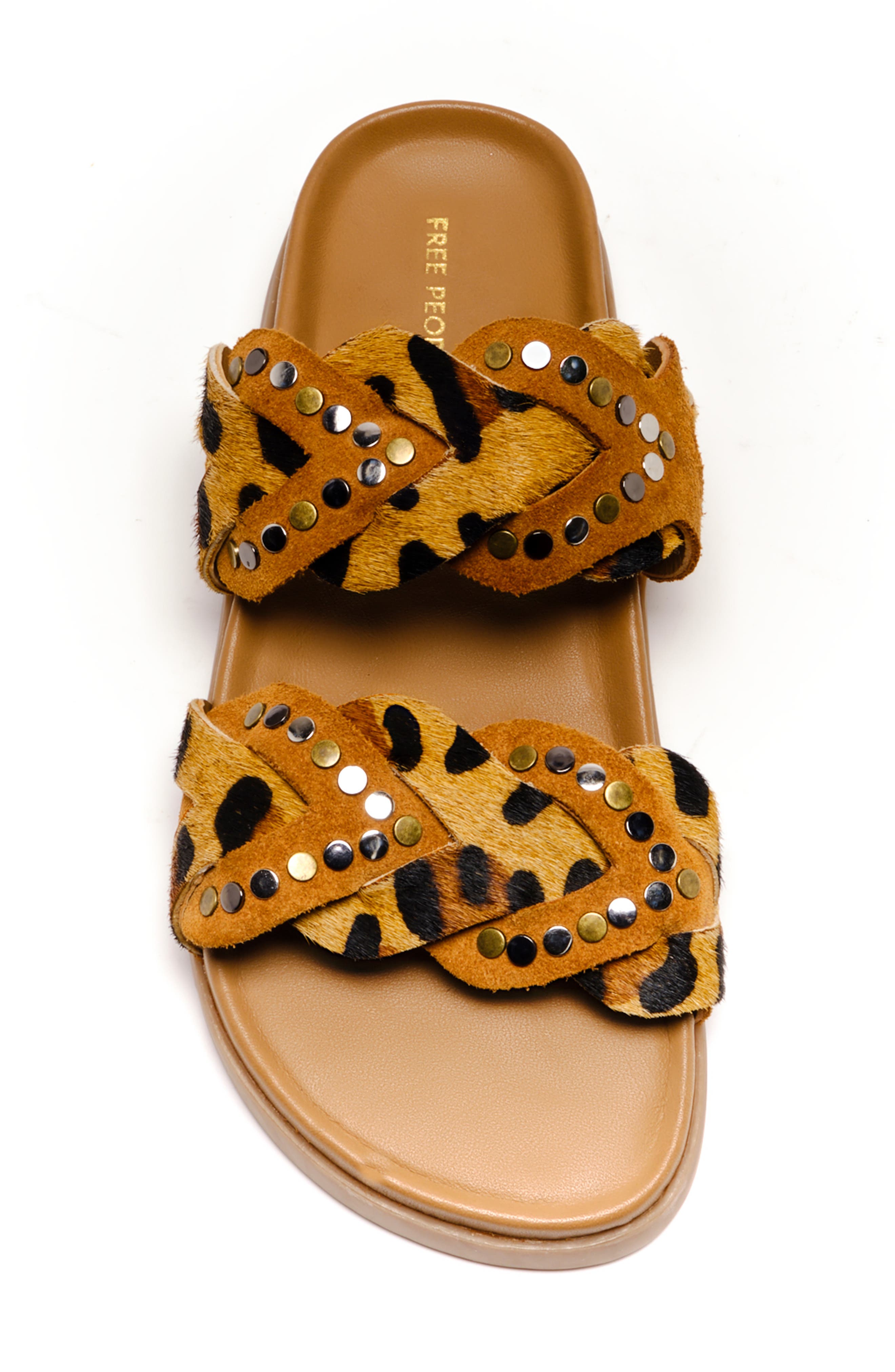 Leo Genuine Calf Hair Sandal, Alternate, color, LEOPARD CALF HAIR