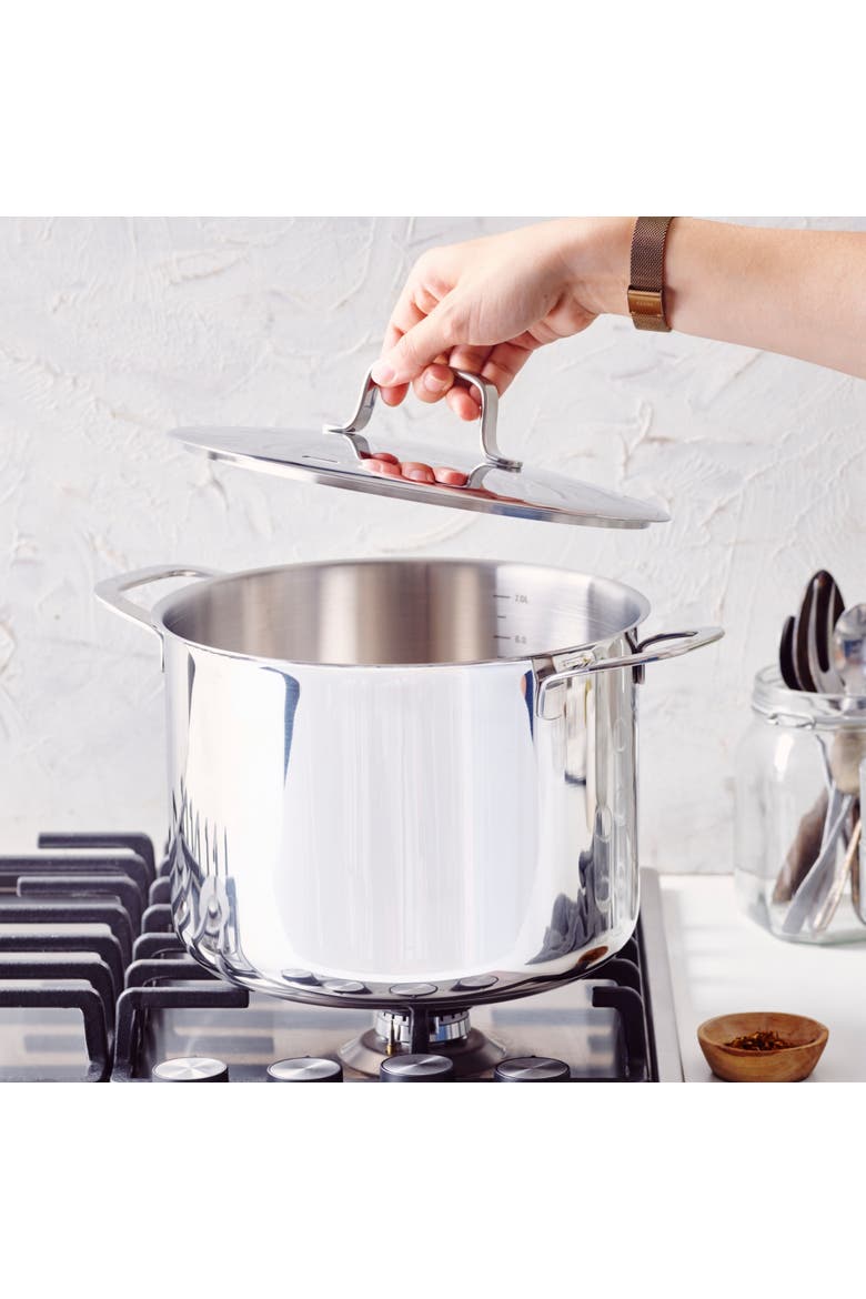 Maestro stainless steel stockpot, Alternate, color, Silver 8QT